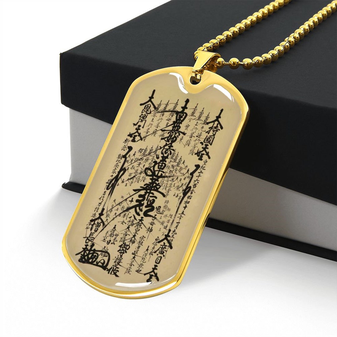 Nam Myoho Renge Kyo Necklace Gohonzon Nichiren Scroll Gold