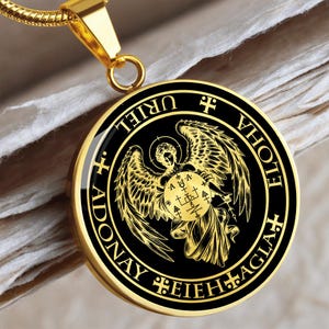 URIEL Necklace Archangel Pendant Gold Silver Jewelry Seal Amulet Talisman
