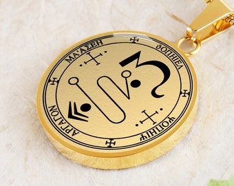 Collar del Arcángel Jofiel con Sigilo Dorado y Colgante con Moneda de Plata