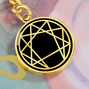 Enneagram Keychain Keyring Gold Silver 1 2 3 4 5 6 7 8 Charm