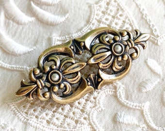 Antique brooch-Antique brooch-French Brooch-Old Pretty broche-Lovely Vintage Brooch-80s brooches-silver tone brooches
