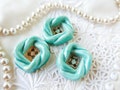 Set of 3 vintage button turquoise blue-Ceramic Buttons-antique ceramic buttons-blue old ceramic buttons-handmade French ceramic buttons