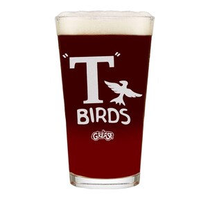T-Birds Grease Movie Musical Pint Beer Glass Officially Licensed Collectible Premium Etched By Movies On Glass 16 Ounces