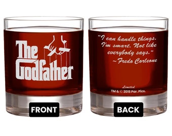 The Godfather Whiskey Glass, Officially Licensed Collectible, Etched Movie Quote