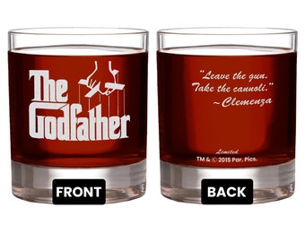 The Godfather Whiskey Glass, Etched Movie Quote, Officially Licensed