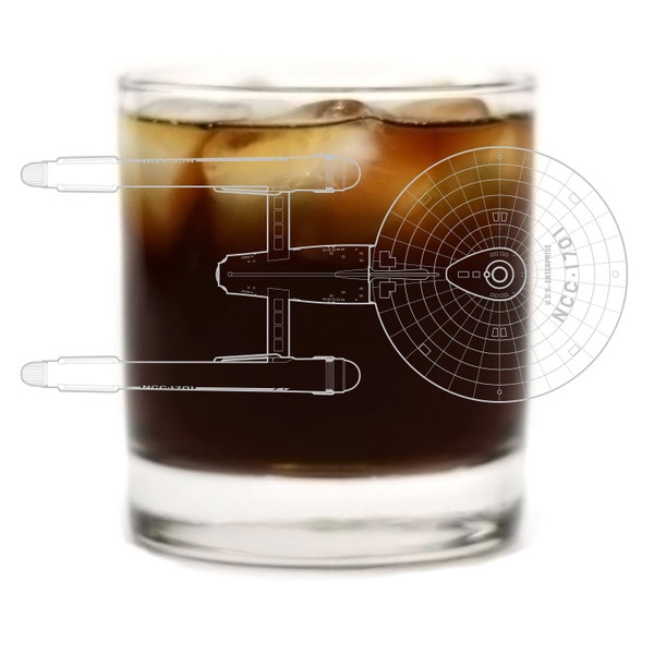 Star Trek "Pick your ship" Whiskey Glass | The Next Generation | Star Trek Beyond and more | Thinkgeek  Officially Licensed | Premium etched