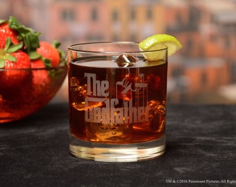 The Godfather Movie Whiskey Glass Godparent Gift Officially Licensed Collectible Premium Etched By Movies On Glass 11 Ounces