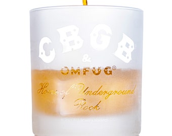 CBGB: Double Sided Mohawk Skull Rocks Glass sand blasted - reverse etched