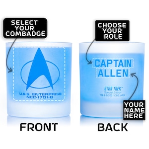 Star Trek: Personalized Starfleet Command Badge Rocks Glass Limited Edition
