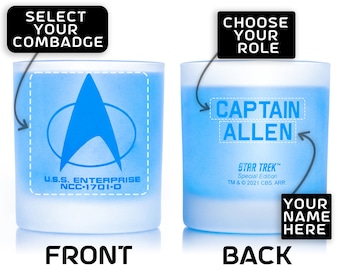 Star Trek: Personalized Starfleet Command Badge Rocks Glass Limited Edition