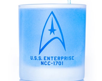 Star Trek TOS Starfleet Command Badge Frosted Rocks Glass (11 Ounces)