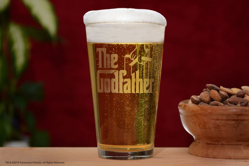 The Godfather Movie Pint Glass Godparent Gift Officially Licensed Collectible Premium Etched By Movies On Glass 16 Ounces image 4