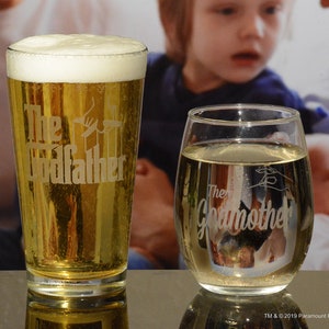 The Godfather Movie Pint Glass Godparent Gift Officially Licensed Collectible Premium Etched By Movies On Glass 16 Ounces image 3