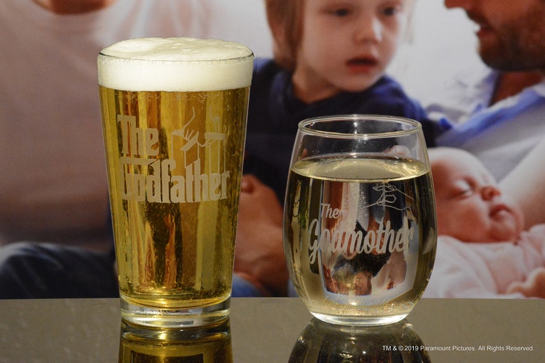 The Godfather Movie Pint Glass Godparent Gift Officially Licensed Collectible Premium Etched By Movies On Glass 16 Ounces image 3