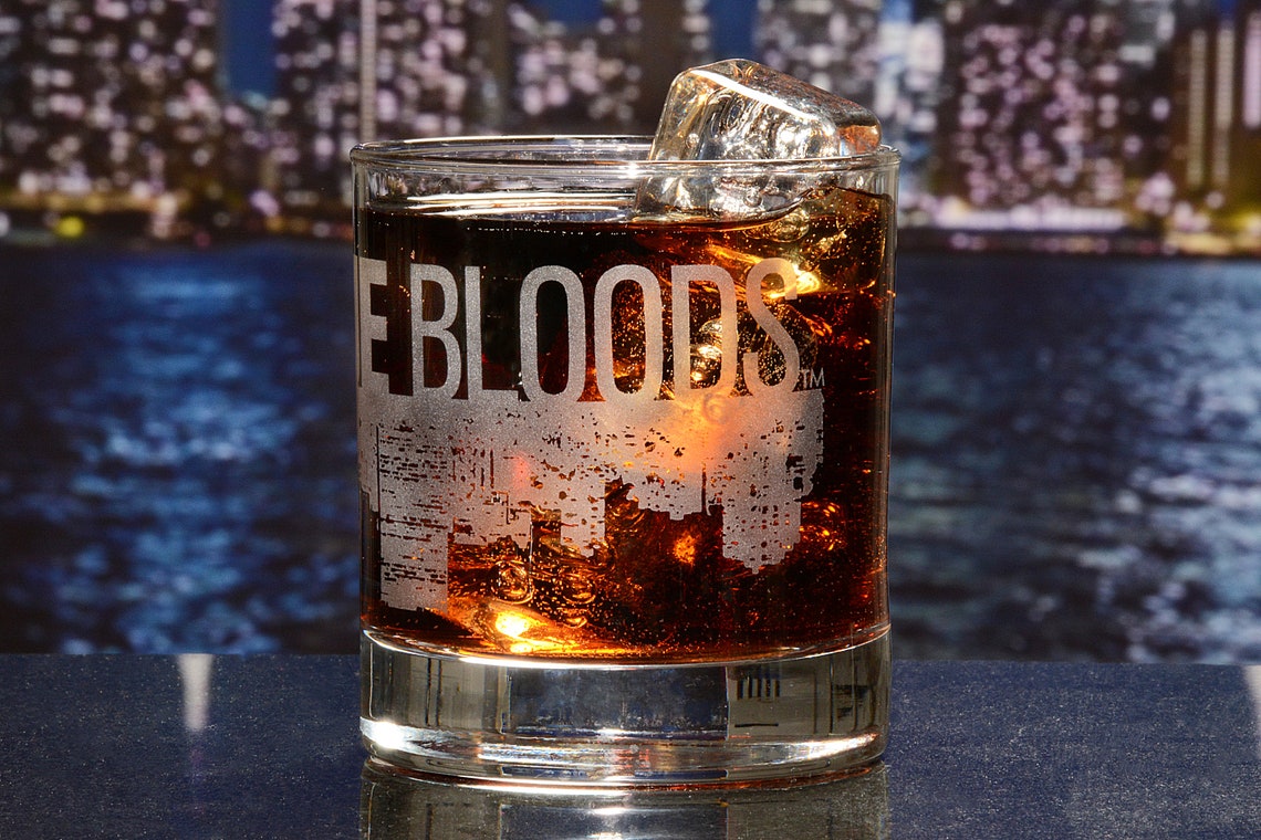 BLUE BLOODS Whiskey Glass With Wrap Around New York Skyline Etsy