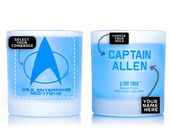 Personalized Star Trek Rocks Glass: Starfleet Command Badge, Officially Licensed