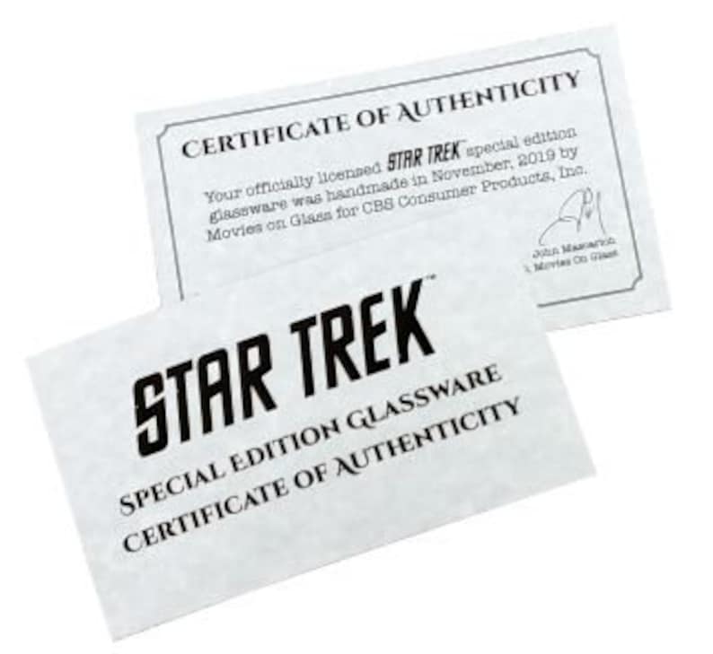 Star Trek: The Original Series Starfleet Command Badge Rocks Glass Special Edition In Universe™ White Frosted Line Premium Etched 11 Ounces image 7