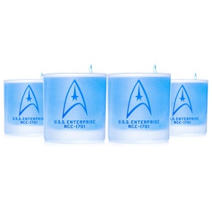 Star Trek: The Original Series Starfleet Command Badge Rocks Glass Special Edition In Universe™ White Frosted Line Premium Etched 11 Ounces 4 glass set