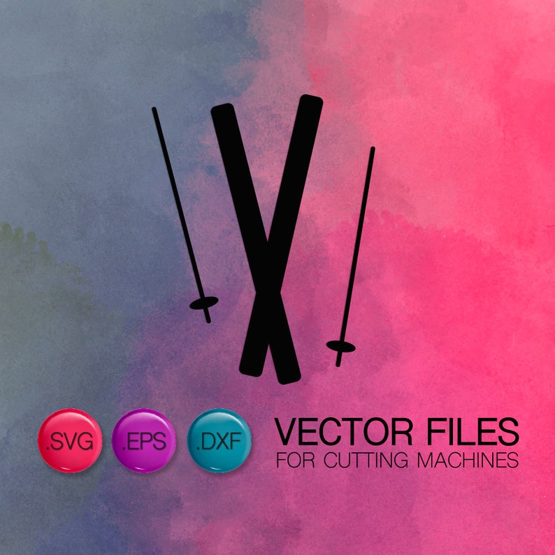30 Off Ski Cutting Files Skiing Svg Dxf Vector Etsy