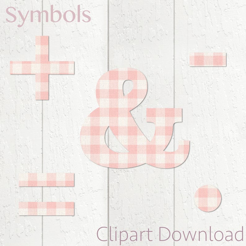 Alphabet, Baby Girl, Clipart, Pink, Nursery Decor, New Baby, Gingham, Clipart Name Letters