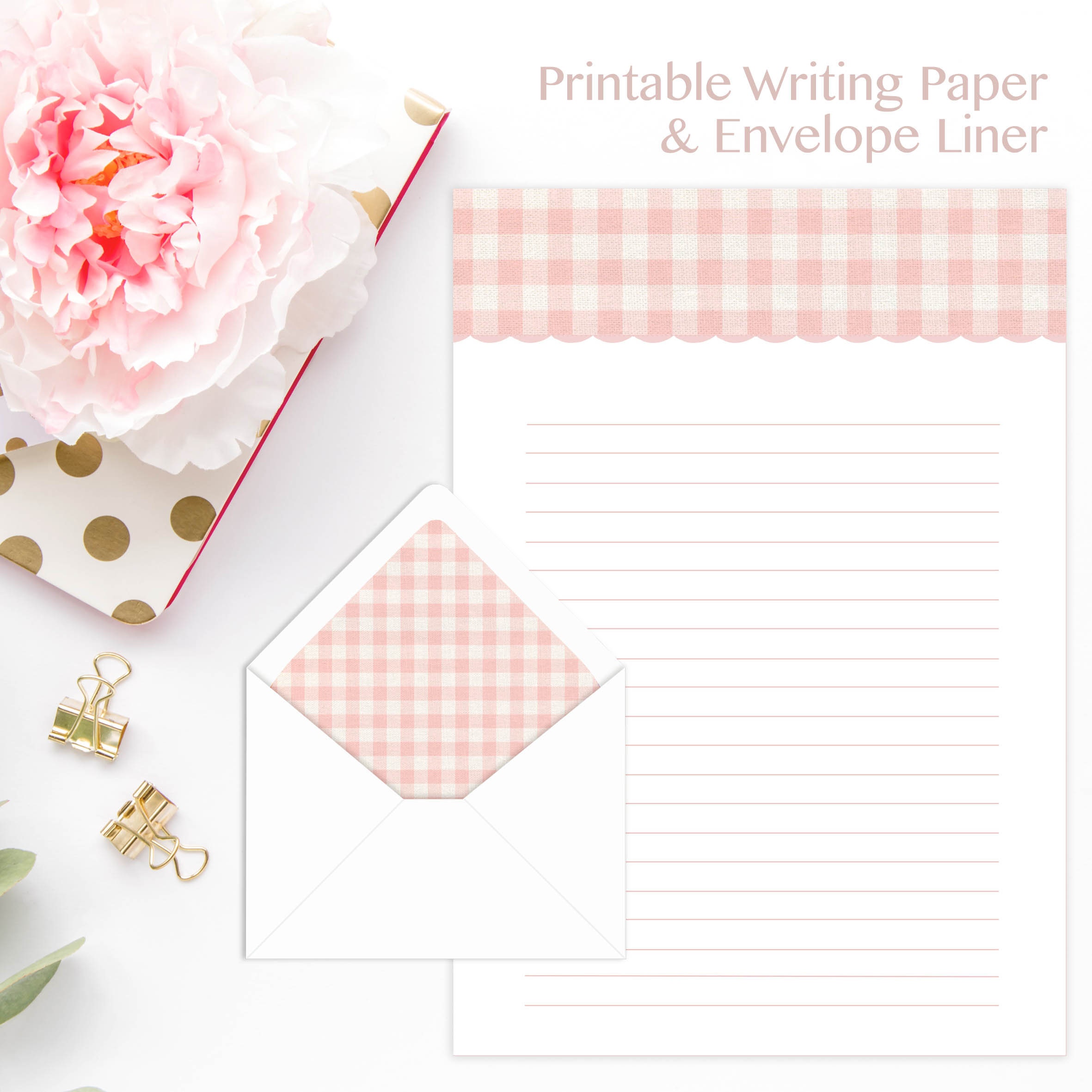 A4 Letter Writing Journal Planner Page Lined Paper Pink Etsy