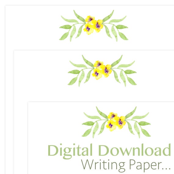 Printable Snail Mail Letter Lined Letter Paper Envelope Liner Instant Download PDF Dragonfly Writing Paper Stationery A4 Flowers