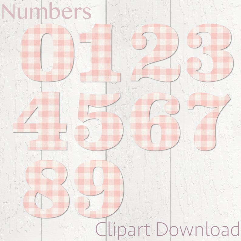 Alphabet, Baby Girl, Clipart, Pink, Nursery Decor, New Baby, Gingham, Clipart Name Letters