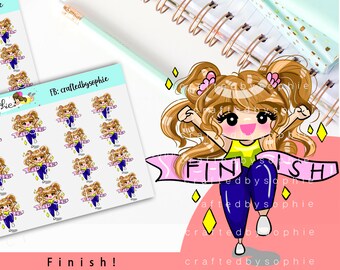 Finish planner Sticker, Girls Multi Functional Planner Stickers, Scrapbook stickers, diary sticker, Crafted by Sophie Sticker
