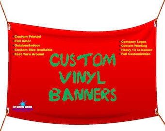 Custom Vinyl Banners, Multiple Sizes, Full color banners, Outdoor & Indoor banners
