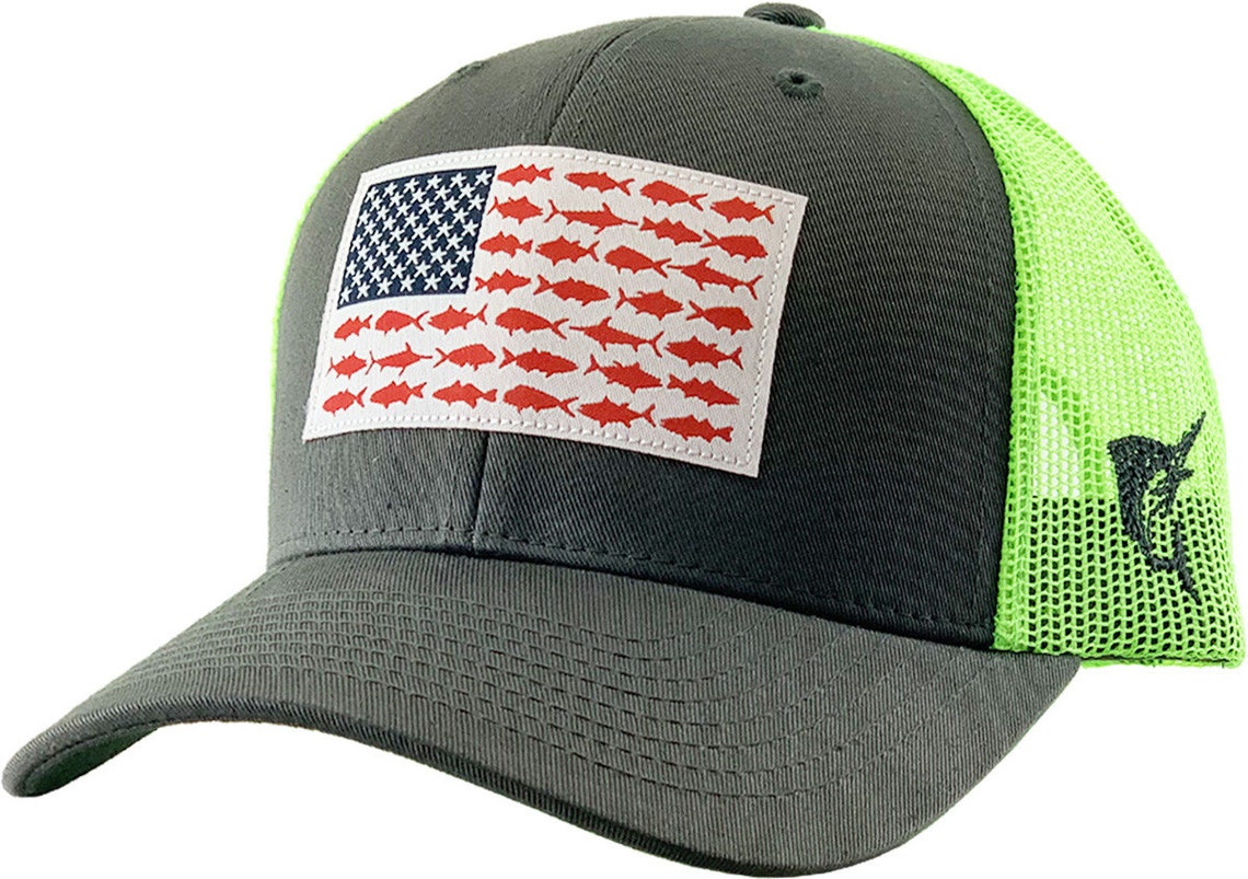 USA Fish Flag Vintage Hat Fishing Hat Trucker hat Etsy