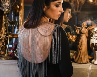 Esme chain fringe shoulder cape