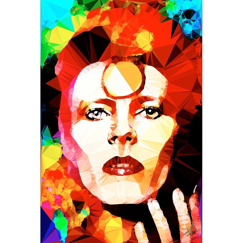 Gold by Baiba Auria Signed fine art print Bowie Thin white duke, pop art, digital art, ziggy stardust, 80s, 90s