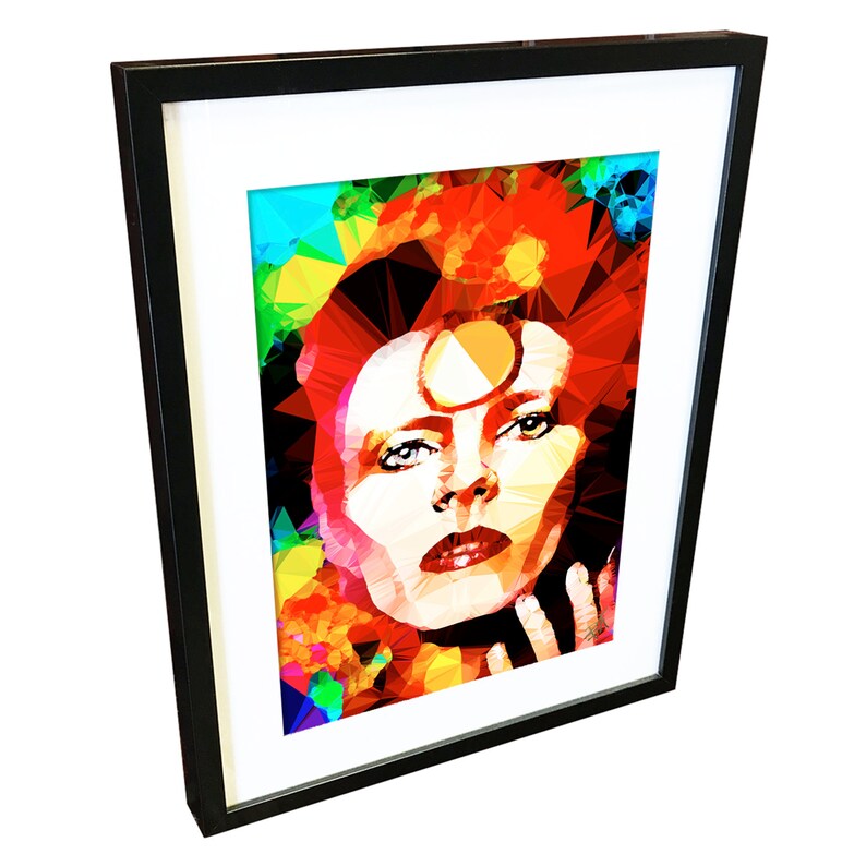 Gold by Baiba Auria Signed fine art print Bowie Thin white duke, pop art, digital art, ziggy stardust, 80s, 90s