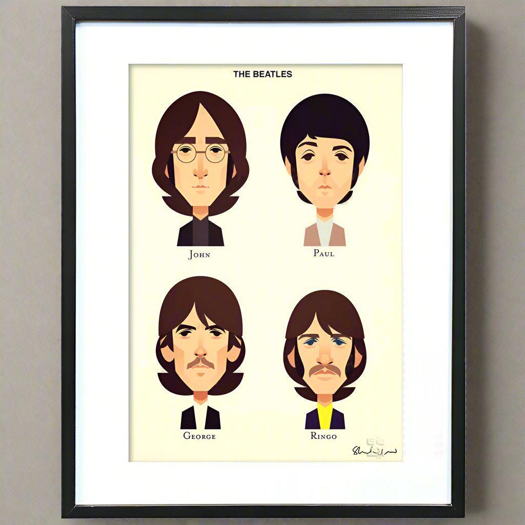John Paul George Ringo by Stanley Chow - Signed and Stamped Fine