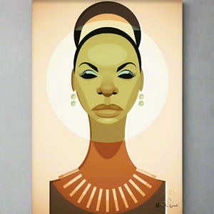 Nina Simone por Stanley Chow - Impressão artística assinada e carimbada