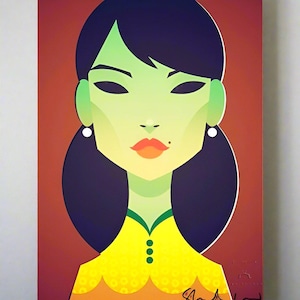 The Green Lady by Stanley Chow - Signed and stamped fine art print