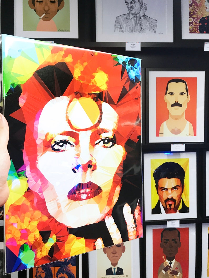 Gold by Baiba Auria Signed fine art print Bowie Thin white duke, pop art, digital art, ziggy stardust, 80s, 90s