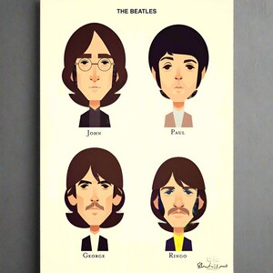 John Paul George Ringo  by Stanley Chow - Signed and stamped fine art print