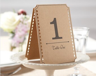 Brown Kraft Table Numbers Vintage Affair