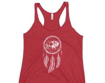 Boho, Tank Top, Native, American, Shaman, sacred geometry, Hippie, Yoga, Bamboo, boho, tribal, Shamanic, Ethnic, Dream Catcher, Buffalo