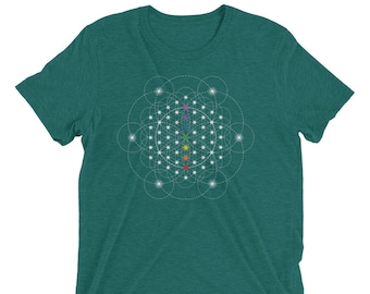 Crystal Grid, T shirt, Sacred Geometry, Tshirt, Festival Clothing, Burning man, Graphic Tee, Spiritual, geometric art, gift for him, hippie