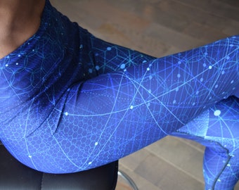 Geometric Yoga Pants, Yoga Leggings, Meditation, Leggings, Healing, Crystal, Sacred Geometry, Pole dance, Pixie, Sexy, Tights, yoga gift