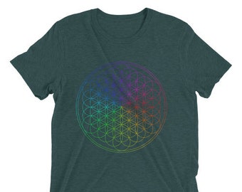 Sacred geometry, tshirt, Graphic Tee, t-shirt, Flower of life, Burning Man, Festival Clothing, Boho, bamboo, yoga, Hippie, Tribal, Bamboo