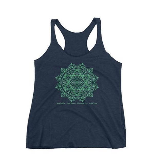 Chakra Tank Top, Muscle Tank Women, Anahata Chakra, yoga tank top, Top, Chakra, Reiki, Bamboo, Festival Clothing, Sacred Geometry, Tribal