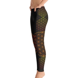 Flower of Life Yoga Pants, Crystal Grid, yoga leggings, leggings, leggings women, Sacred geometry, Burning Man Clothing, Festival Clothing image 2