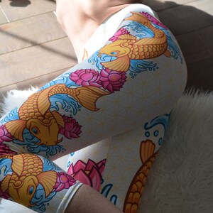Koi Fish Leggings, Tattoo Leggings, Koi, Fish, Yoga Leggings, Yoga Pants, Burning Man, Bohemian Clothing, Festival, Yoga Gift, Pixie, Tribal