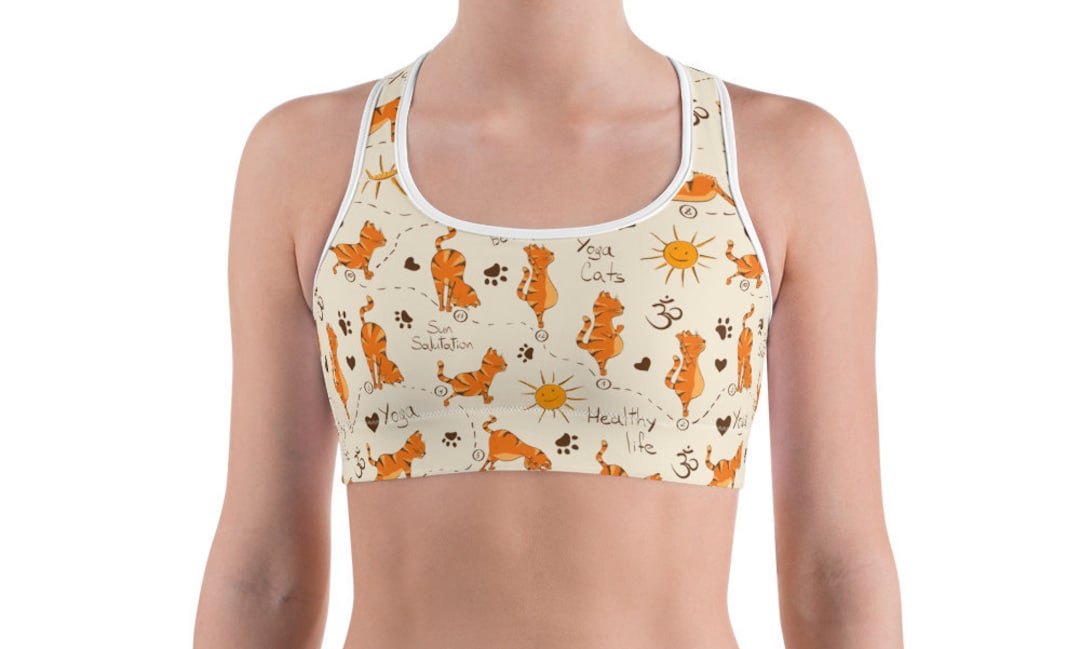 Yoga Cat Bralette Yoga Bralette Yoga Cat Sports Bra Cat Etsy