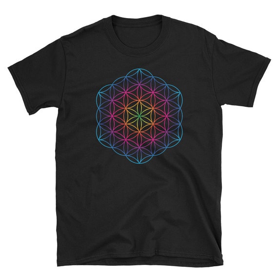 Sacred Geometry Rainbow T-Shirt Flower Of Life Gift Sacred Geometry Rainbow T-Shirt Flower Of Life Gift