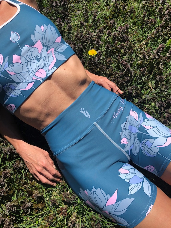 Blue Lotus Shorts Yoga Shorts High 