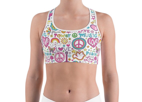 Peace Love Bralette, Bralette, Yoga Bra, Sportsbra, Festival Bra